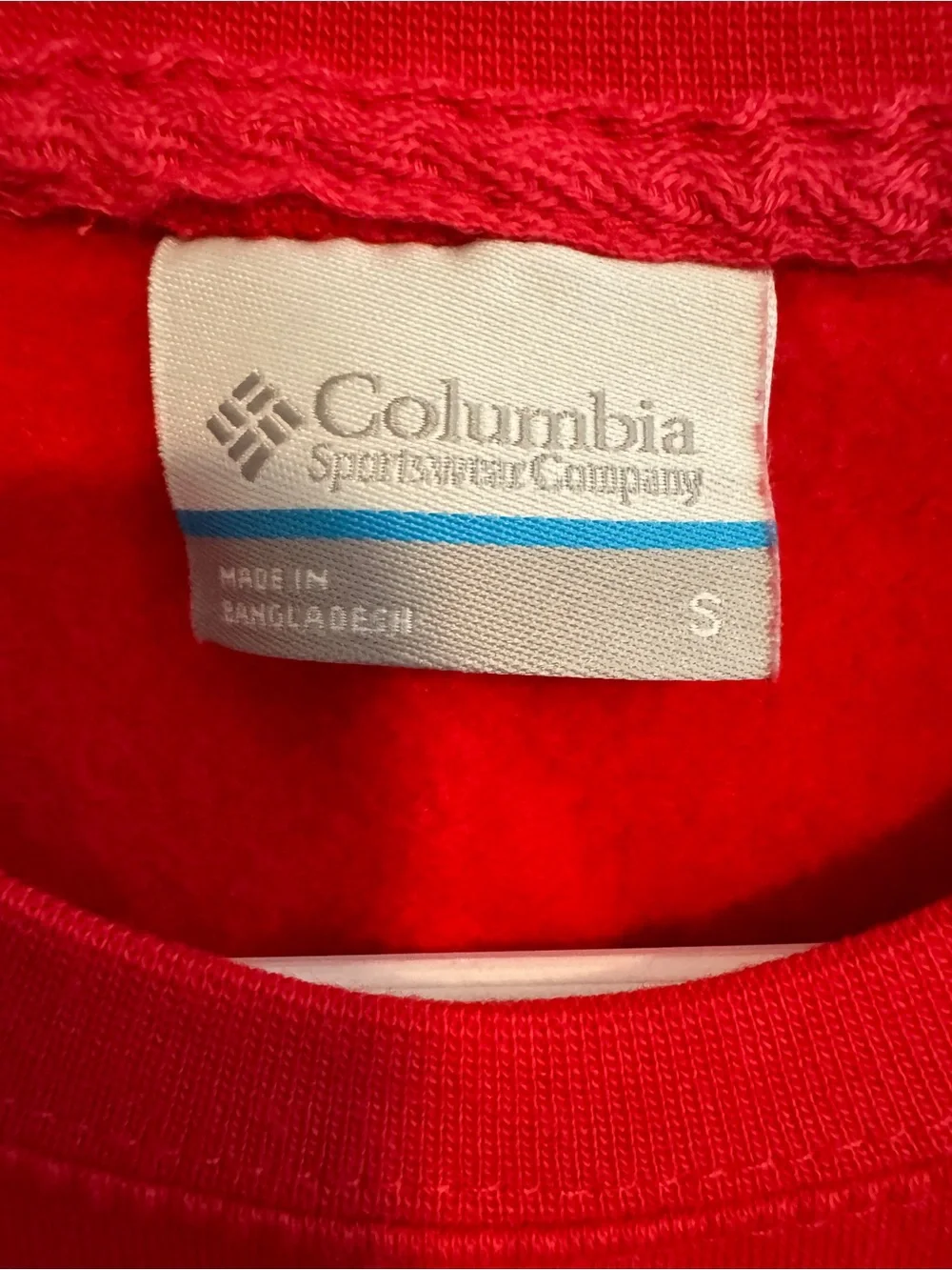 Columbia Red Pullover Crewneck Sweatshirt with White Logo